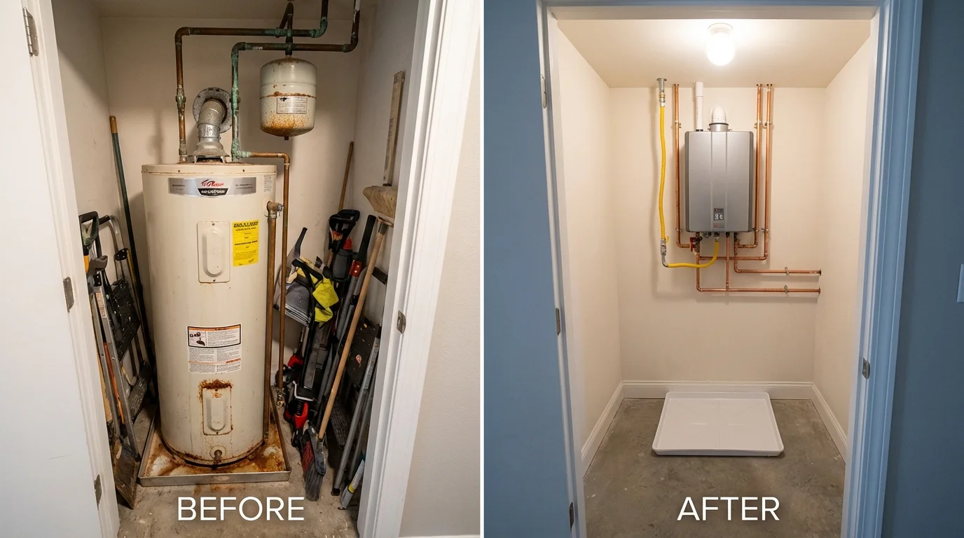 Tank water heater versus wall-mounted tankless unit comparison for Moscow, ID homeowners